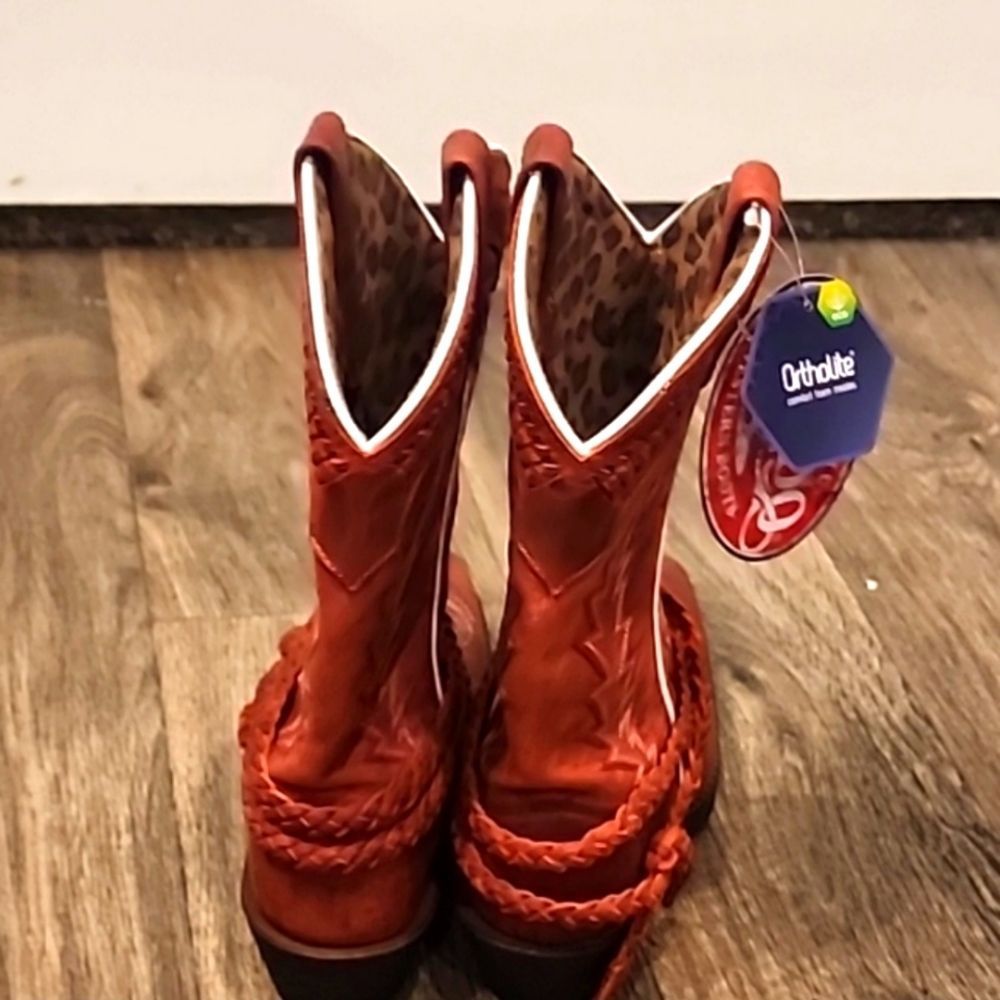 Laredo Knot In Time Square Toe Boots-Red - Picture 12 of 12
